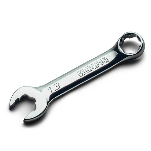 Capri Tools 13 mm WaveDrive Pro Stubby Combination Wrench for Regular and Rounded Bolts CP11750-M13SB